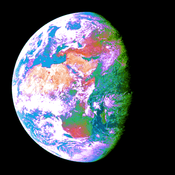 image from space of an unwell earth